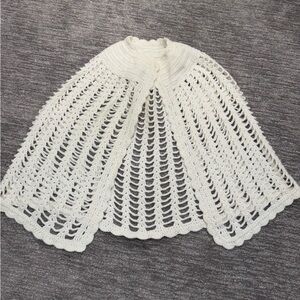 Gorgeous Crocheted White Shawl Shrug Knit Cape